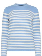 M&Co Blue Petite Long Sleeve Stripe Jumper - Image 5 of 5