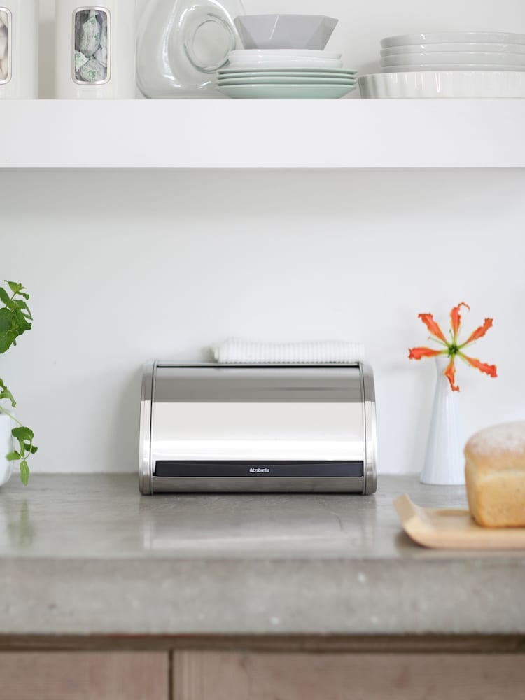 Brabantia Chrome Roll Top Bread Bin Medium - Image 1 of 3