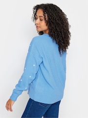M&Co Blue Petite Polka Dot Jumper - Image 2 of 5