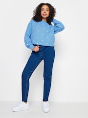 M&Co Blue Petite Polka Dot Jumper - Image 3 of 5