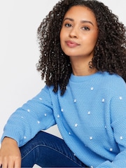 M&Co Blue Petite Polka Dot Jumper - Image 4 of 5