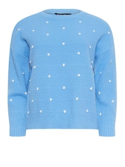 M&Co Blue Petite Polka Dot Jumper - Image 5 of 5