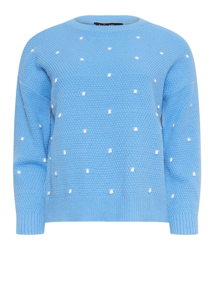 M&Co Blue Petite Polka Dot Jumper - Image 5 of 5