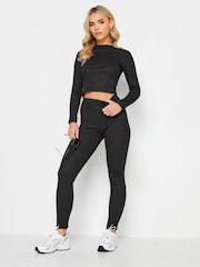 PixieGirl Petite Black Foil Wash Long Sleeve Top - Image 5 of 5