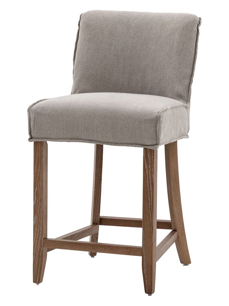 Gallery Home Cream Cory Linen Bar Stool Set of 2 - Image 5 of 5