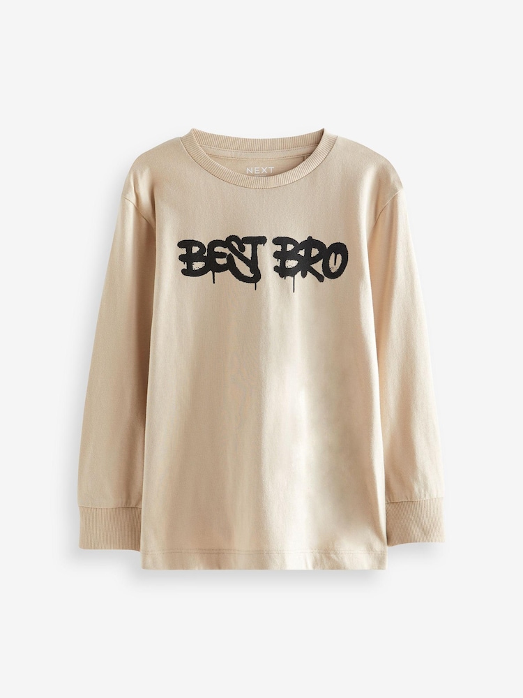 Stone Best Bro Long Sleeve Graphic T-Shirt (3-16yrs) - Image 1 of 3
