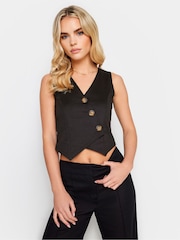 PixieGirl Petite Black Asymetric Button Waistcoat - Image 2 of 5