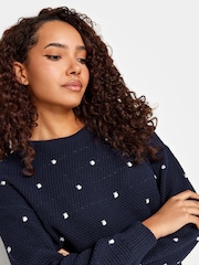 M&Co Blue Polka Dot Jumper - Image 3 of 4