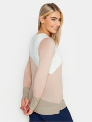 M&Co Pink/White Colour Block Long Sleeve Jumper - Image 2 of 4