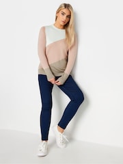 M&Co Pink/White Colour Block Long Sleeve Jumper - Image 3 of 4