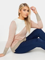 M&Co Pink/White Colour Block Long Sleeve Jumper - Image 4 of 4