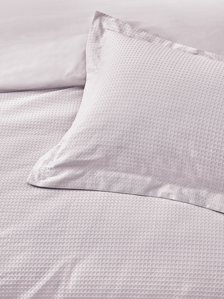 Yard Blush Pink Waffle Textured 100% Cotton Duvet Cover Set - Image 3 of 3
