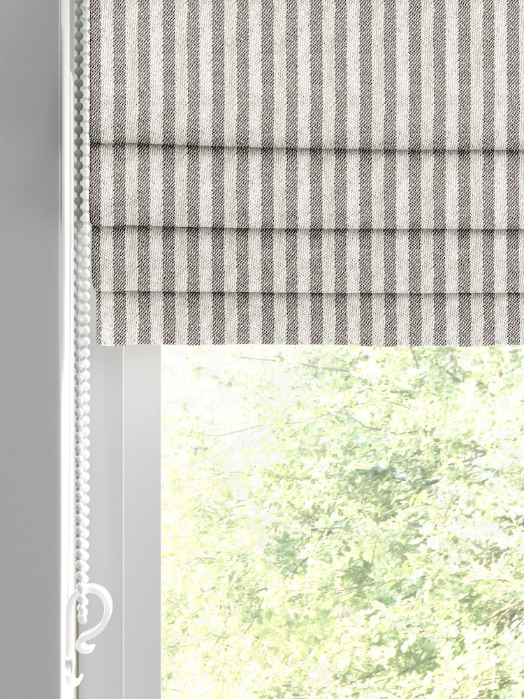 Emily Bond Smokey Grey Oscar Stripe Made to Measure Roman Blinds - Image 2 of 6
