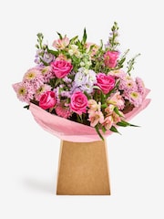 Pastel Pink Roses and Alstroemeria Gift Bag Bouquet - Image 2 of 3