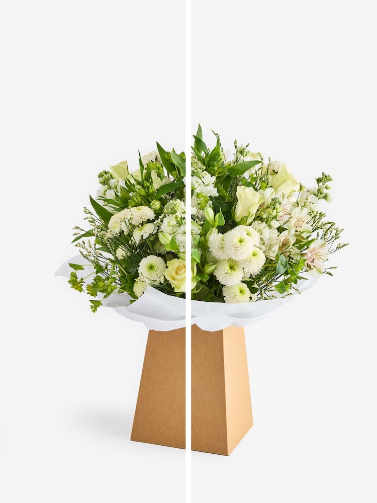 White Flower Bouquet in Gift Bag - Image 4 of 4