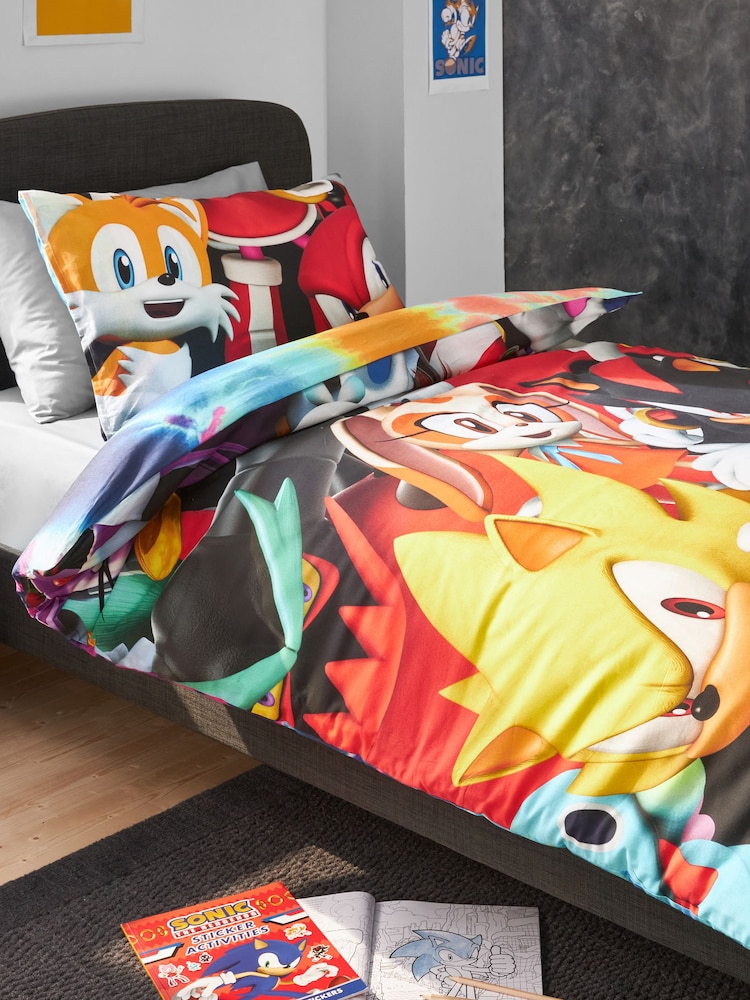Multi Sonic the Hedgehog 100% Cotton Single Duvet Cover and Pillowcase Set - Image 6 of 11