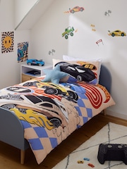 Hot Wheels Reversible Polycotton Single Duvet Cover and Pillowcase Set - Изображение 1 из 8