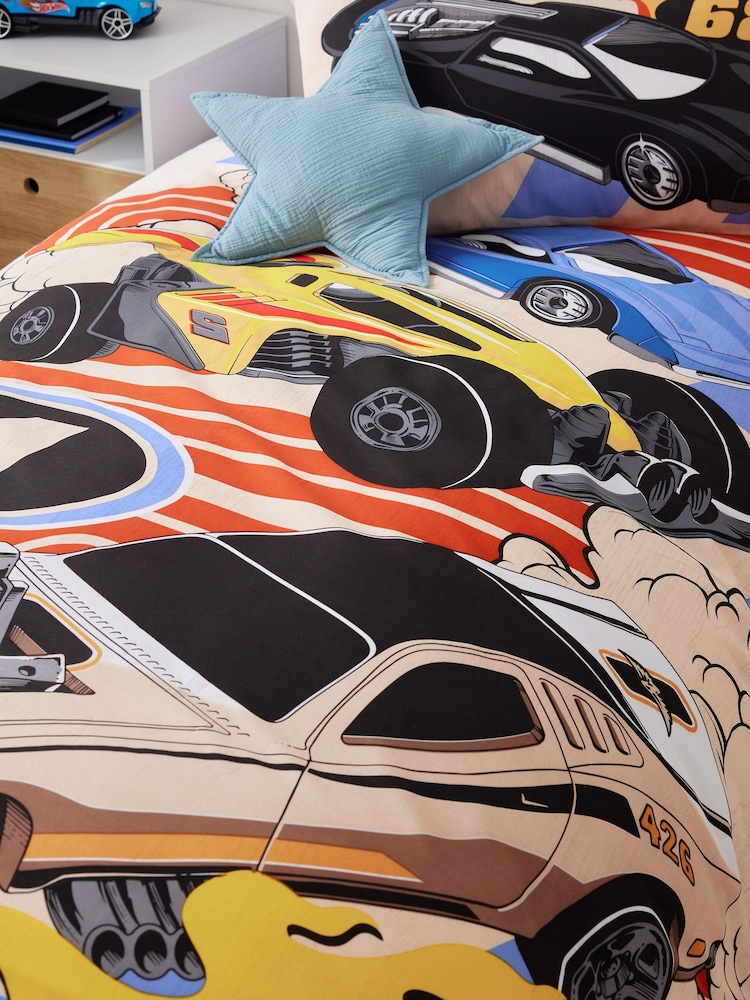 Hot Wheels Reversible Polycotton Single Duvet Cover and Pillowcase Set - Image 3 of 8
