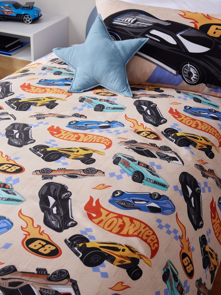 Hot Wheels Reversible Polycotton Single Duvet Cover and Pillowcase Set - Image 4 of 8