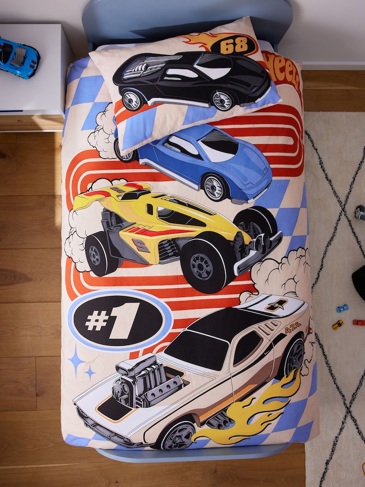 Hot Wheels Reversible Polycotton Single Duvet Cover and Pillowcase Set - Image 5 of 8