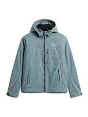 Superdry Stormy Blue Hooded Soft Shell Trekker Jacket - Image 5 of 6