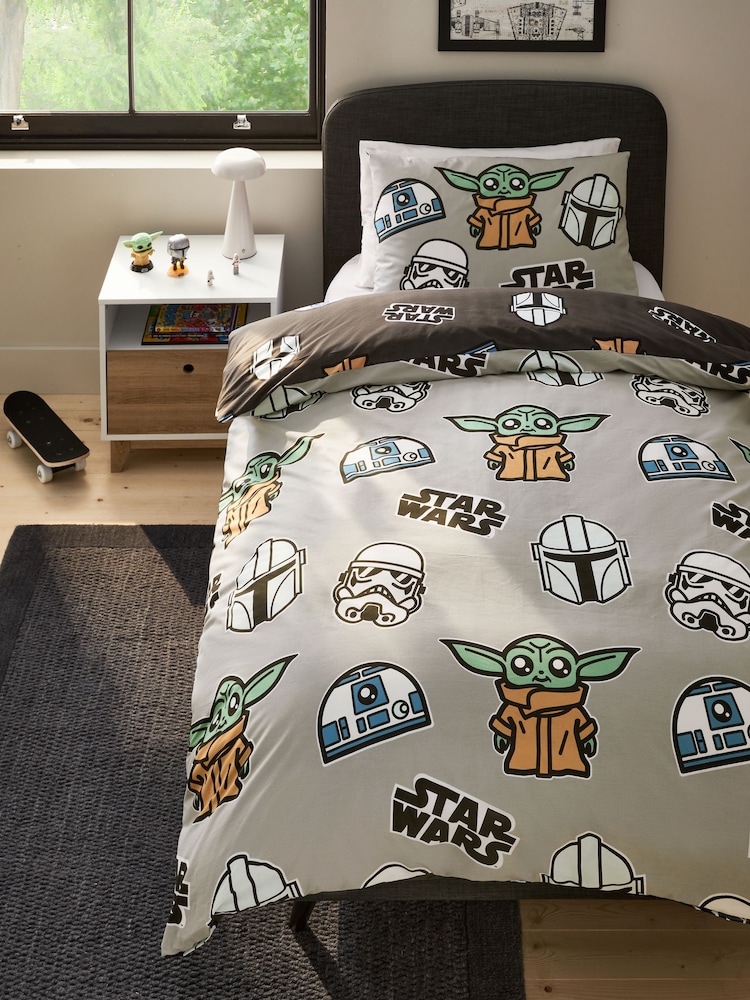 طقم من غطاء لحاف وكيس وسادة فردي قطن 100% بنقش Star Wars Grogu يتوهج في الظلام - صورة 1 من 11 طقم من غطاء لحاف وكيس وسادة فردي قطن 100% بنقش Star Wars Grogu يتوهج في الظلام - صورة 1 من 11