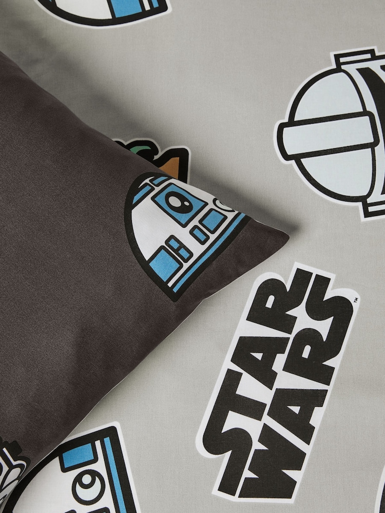 Grey Glow in the Dark Star Wars Grogu 100% Cotton Single Duvet Cover and Pillowcase Set - Image 11 of 11