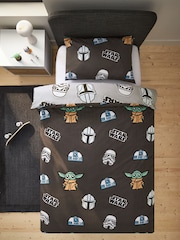 Grey Glow in the Dark Star Wars Grogu 100% Cotton Single Duvet Cover and Pillowcase Set - Image 6 of 11