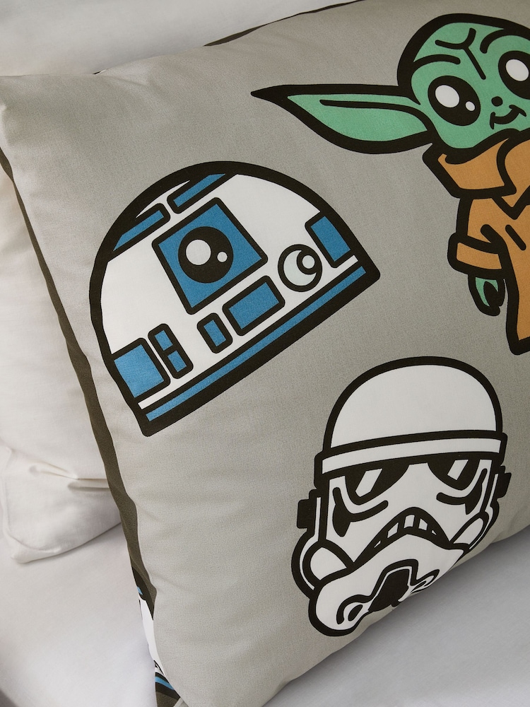 Grey Glow in the Dark Star Wars Grogu 100% Cotton Single Duvet Cover and Pillowcase Set - Image 7 of 11