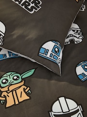 Grey Glow in the Dark Star Wars Grogu 100% Cotton Single Duvet Cover and Pillowcase Set - Image 8 of 11