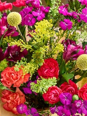 Purple Alstroemeria and Dianthus Posy Arrangement in Glass Jar - Image 2 of 4
