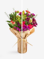 Purple Alstroemeria and Dianthus Posy Arrangement in Glass Jar - Image 4 of 4