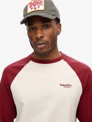 Superdry White 100% Cotton Essential Logo Baseball Long Sleeve Top - Image 2 of 5