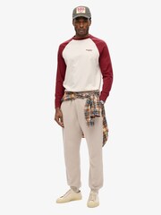 Superdry White 100% Cotton Essential Logo Baseball Long Sleeve Top - Image 3 of 5
