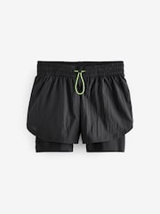 Black High Waisted Dry Tech 2-in-1 Sport Shorts - Image 6 of 7
