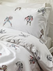 White Disney Marvel Avengers 100% Cotton Duvet Cover and Pillowcase Set - Image 4 of 7