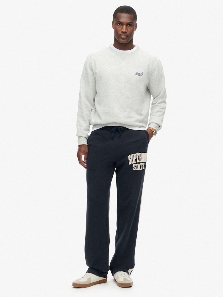 Superdry Eclipse Navy 100% Cotton Vintage Athletic Joggers - Image 1 of 6