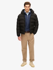 Superdry Black Hooded Sports Water-Repellent Puffer Coat Jacket - Image 2 of 6