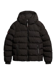 Superdry Black Hooded Sports Water-Repellent Puffer Coat Jacket - Image 5 of 6