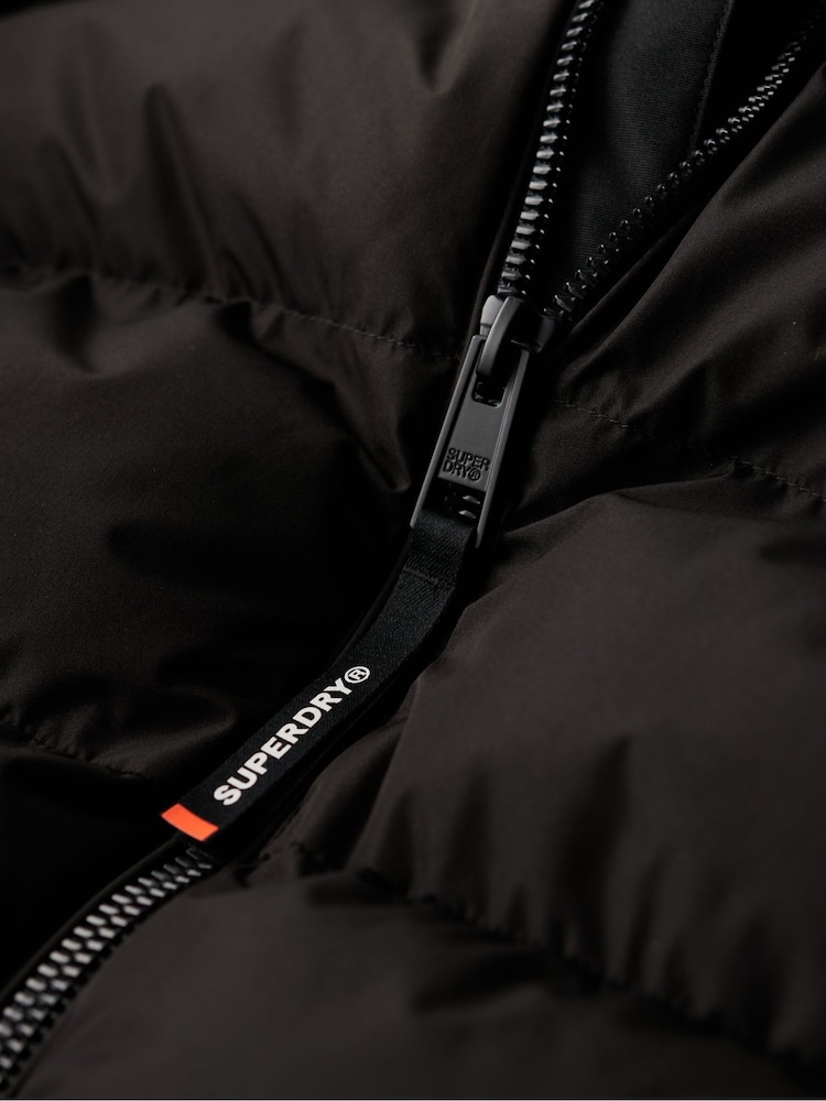 Superdry Black Hooded Sports Water-Repellent Puffer Coat Jacket - Image 6 of 6