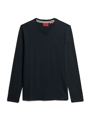 Superdry Eclipse Navy 100% Cotton Essential Logo Long Sleeve Top - Image 4 of 4