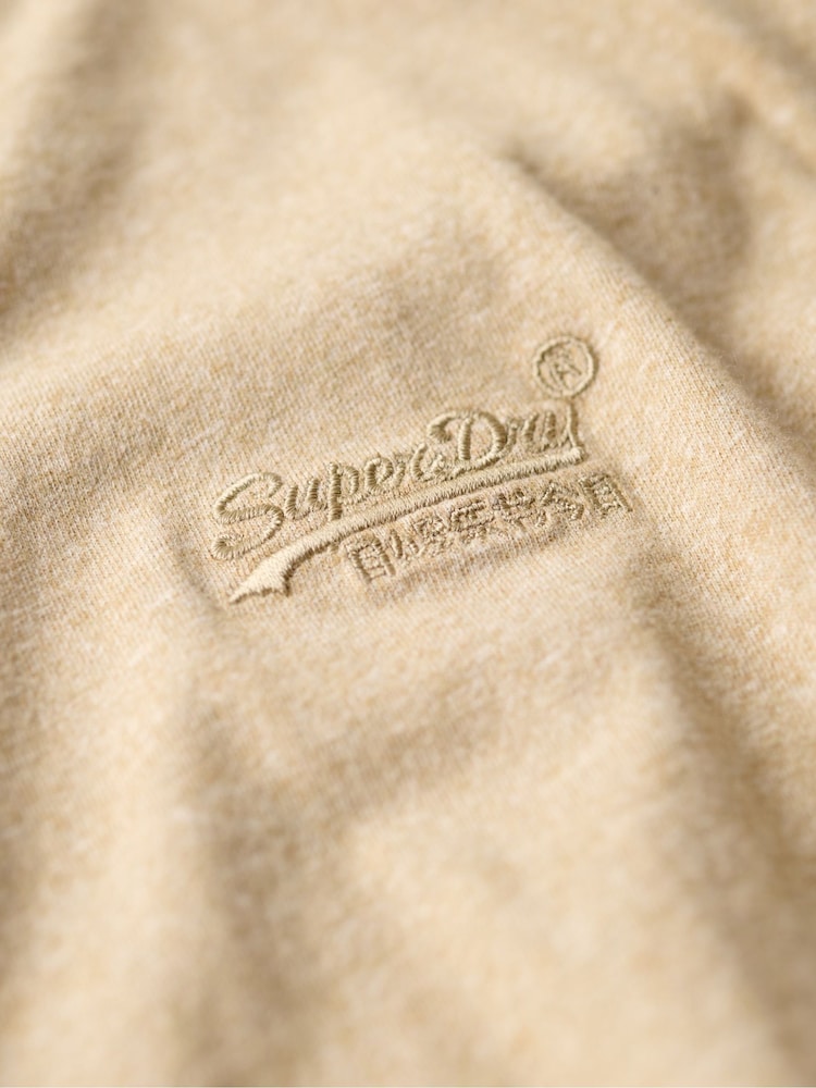 Superdry Brown Fleck Marl 100% Cotton Essential Logo Long Sleeve Top - Image 6 of 6