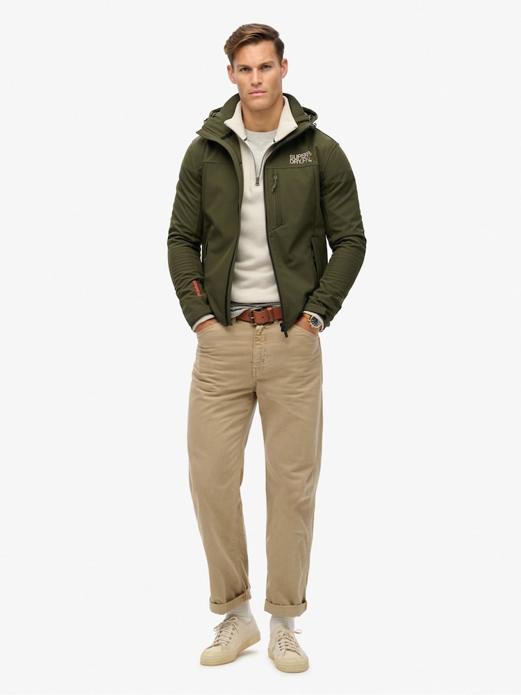 Superdry Army Khaki Hooded Soft Shell Trekker Jacket - Image 3 of 5