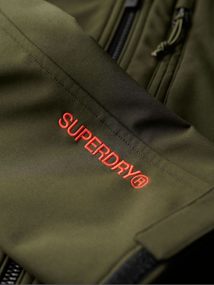 Superdry Army Khaki Hooded Soft Shell Trekker Jacket - Image 5 of 5