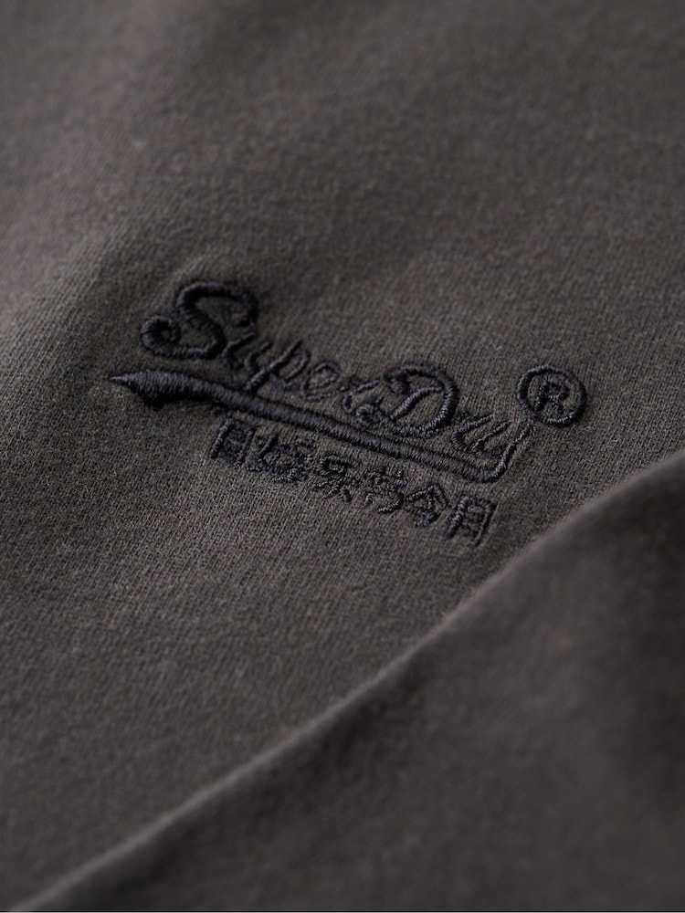 Superdry Washed Black 100% Cotton Essential Logo Long Sleeve Top - Image 5 of 5
