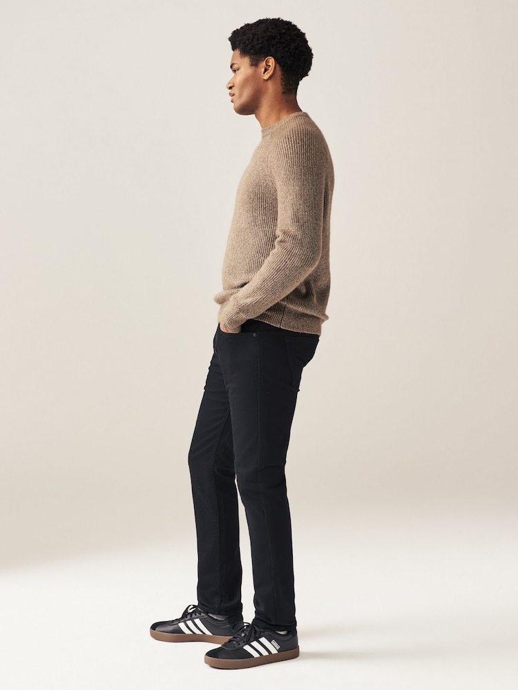 Black Solid Skinny Fit Forever Colour Classic Stretch Jeans - Image 3 of 10