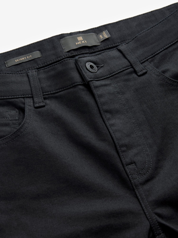 Black Solid Skinny Fit Forever Colour Classic Stretch Jeans - Image 8 of 10