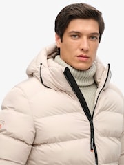 Superdry Grey Hooded Sports Water-Repellent Puffer Coat Jacket - Image 4 of 6