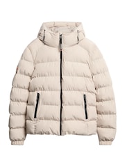 Superdry Grey Hooded Sports Water-Repellent Puffer Coat Jacket - Image 5 of 6