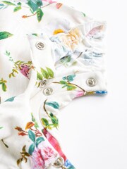 Green/Blue/Red Floral Baby Rompers 4 Pack - Image 6 of 7